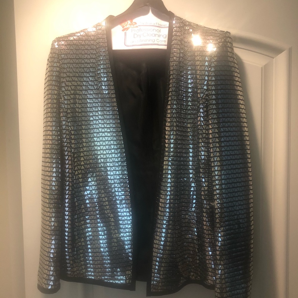 Silver sparkle blazer